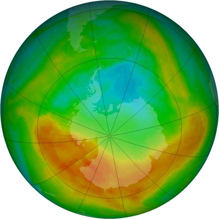 Antarctic ozone map for 11 November 1988